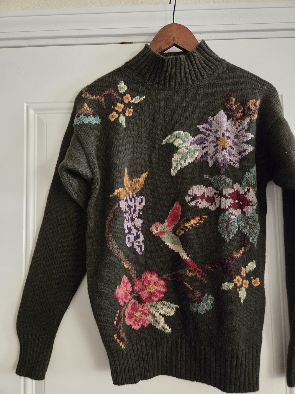 Hummingbird Green Wool Sweater - Picture 5 of 8